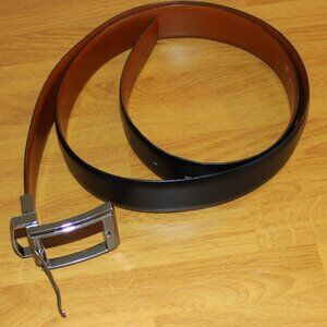 Black & Brown Reversible Men's Leather Belt Italy 49 Inches x 1.5 Inches Sz L